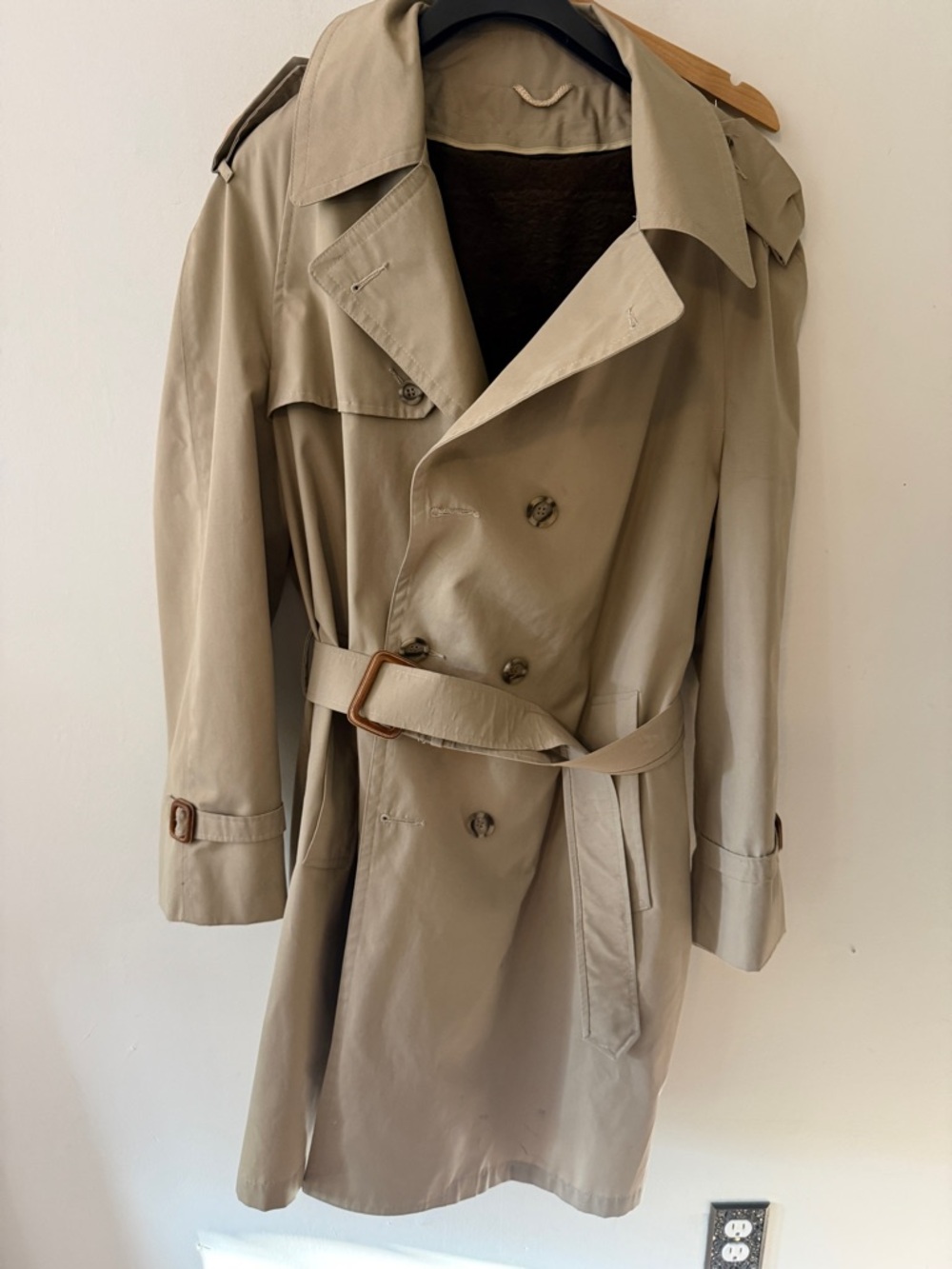 Cosmopolitan Khaki Double-Breasted Trench Coat